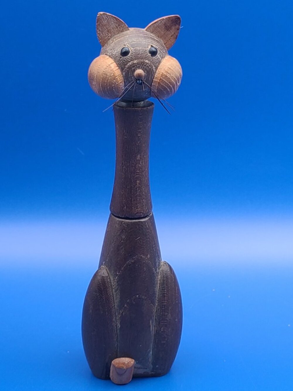 MCM Barware Wood Cheeky Cat Corkscrew plus Japan Miniature Cat AS IS - Picture 10 of 17